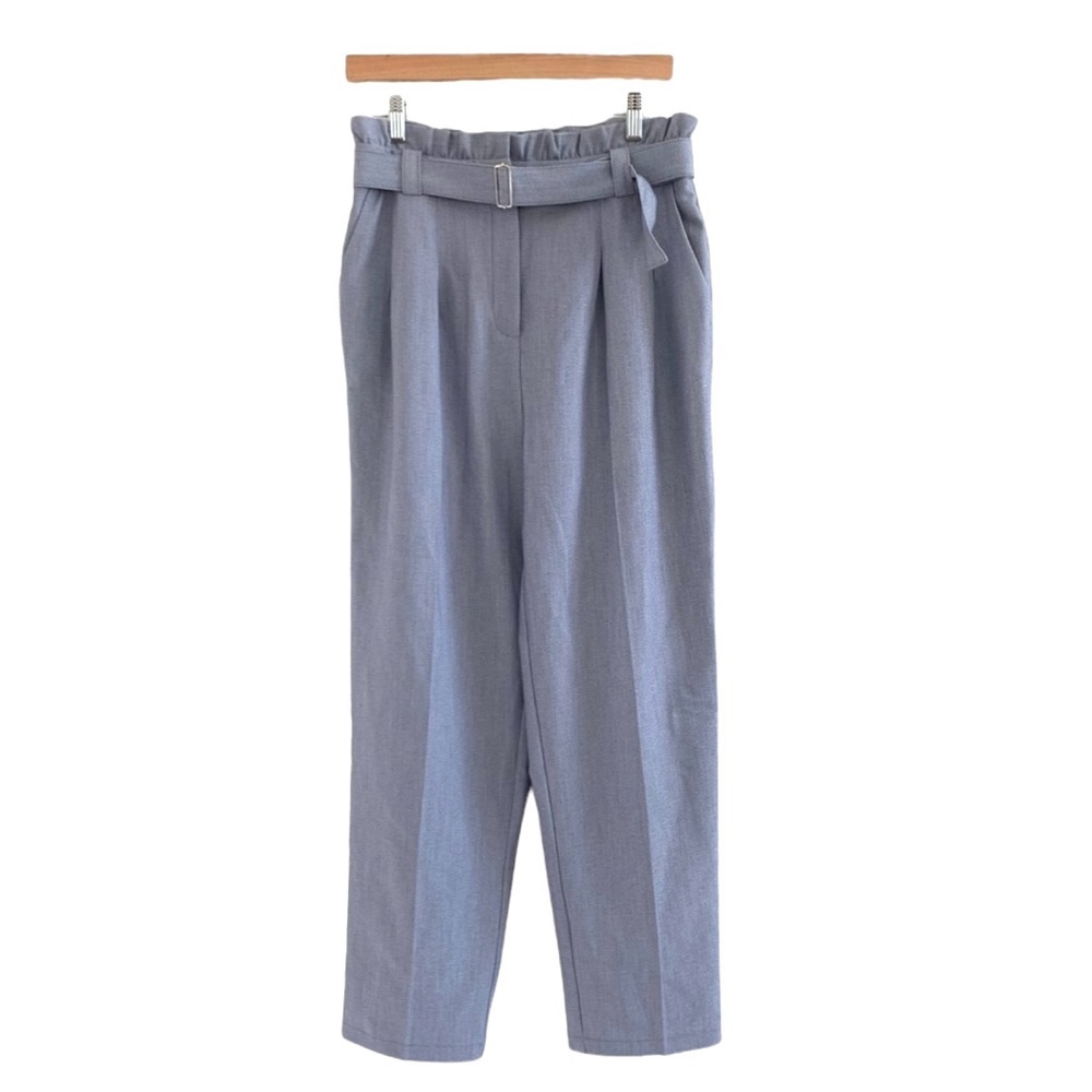 Topshop | High waisted belted straight leg ankle trousers size 4